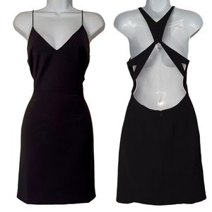 NBD Black Racerback Cut Out Sleeveless Mini Cocktail Party Dress Small